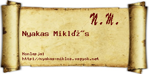 Nyakas Miklós névjegykártya