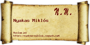 Nyakas Miklós névjegykártya